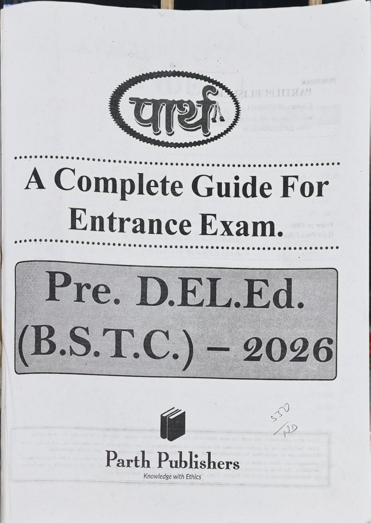 Pre D.El.Ed. (BSTC) Entrance Exam Guide 2026  |  English Medium Book  |  Parth Publishers Jaipur  |  Latest Edition 2026–27